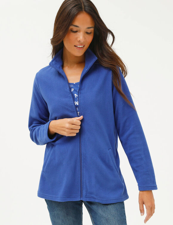 Veste polaire zippée manches longues (bleu dur) Veste polaire zippée manches longues (bleu dur)